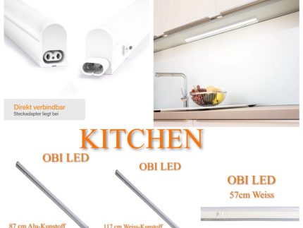 OBI LED Küchen Licht Unterbauleuchte -div. Längen,Lumen,Watt &Farben m.Zuleitung
